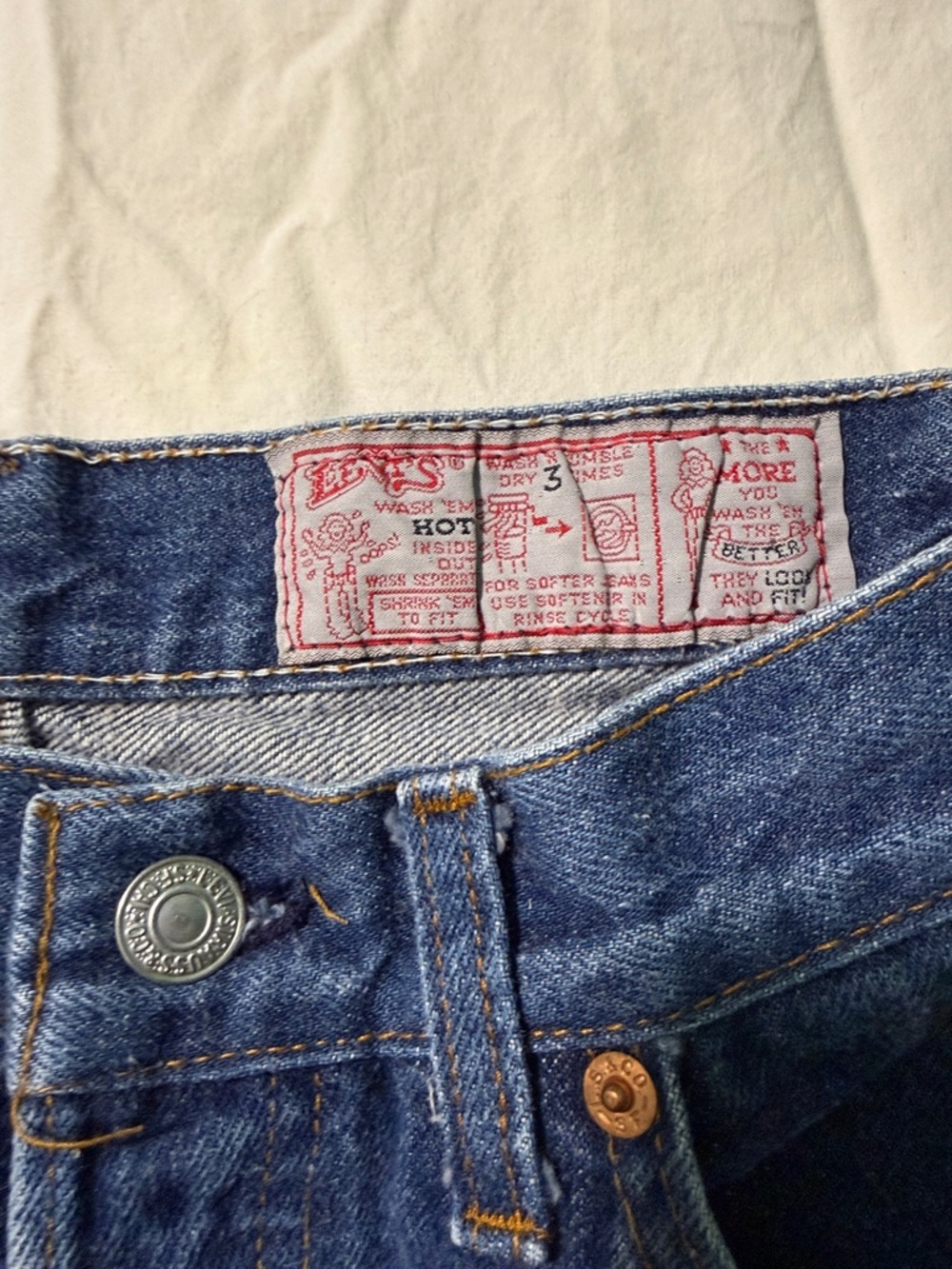 Vintage Levi’s collector “shrink to fit” tag